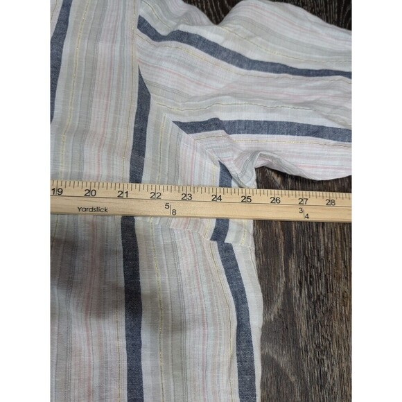 Ellen Tracy Women's Long Sleeves Striped Split Zip Neck Tunic Top 1X Coastal 159 - Picture 7 of 8